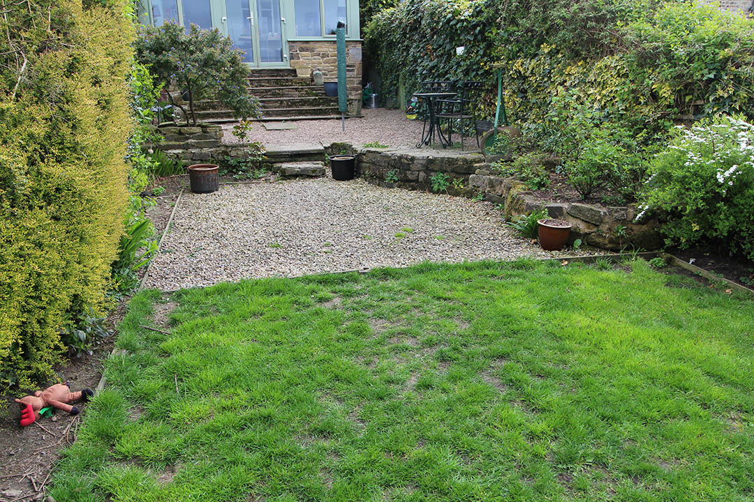 Back Garden Rawdon Leeds before Artificial Grass
