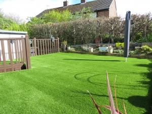 Garden Leeds Artificial Grass Over Decking - After