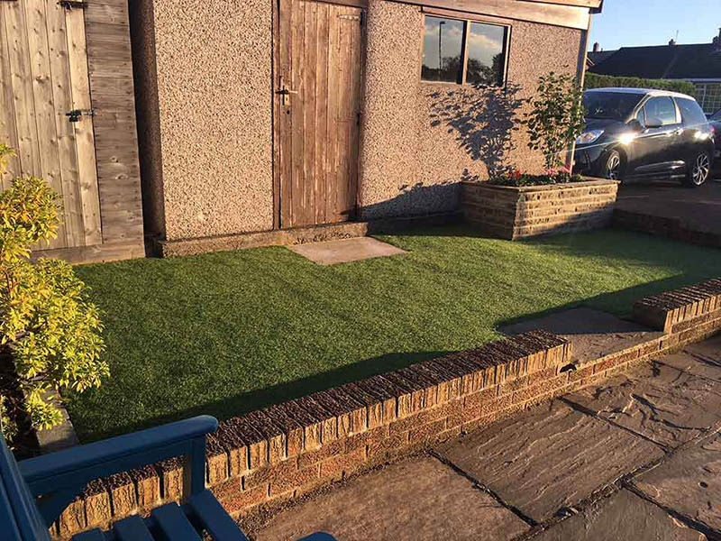 Back garden Harrogate - after artificial grass - Polished Artificial Grass
