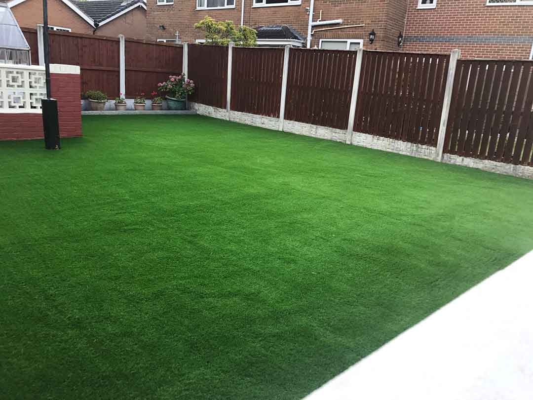 Small Front Garden Wakefield - after artificial grass - Polished Artificial Grass